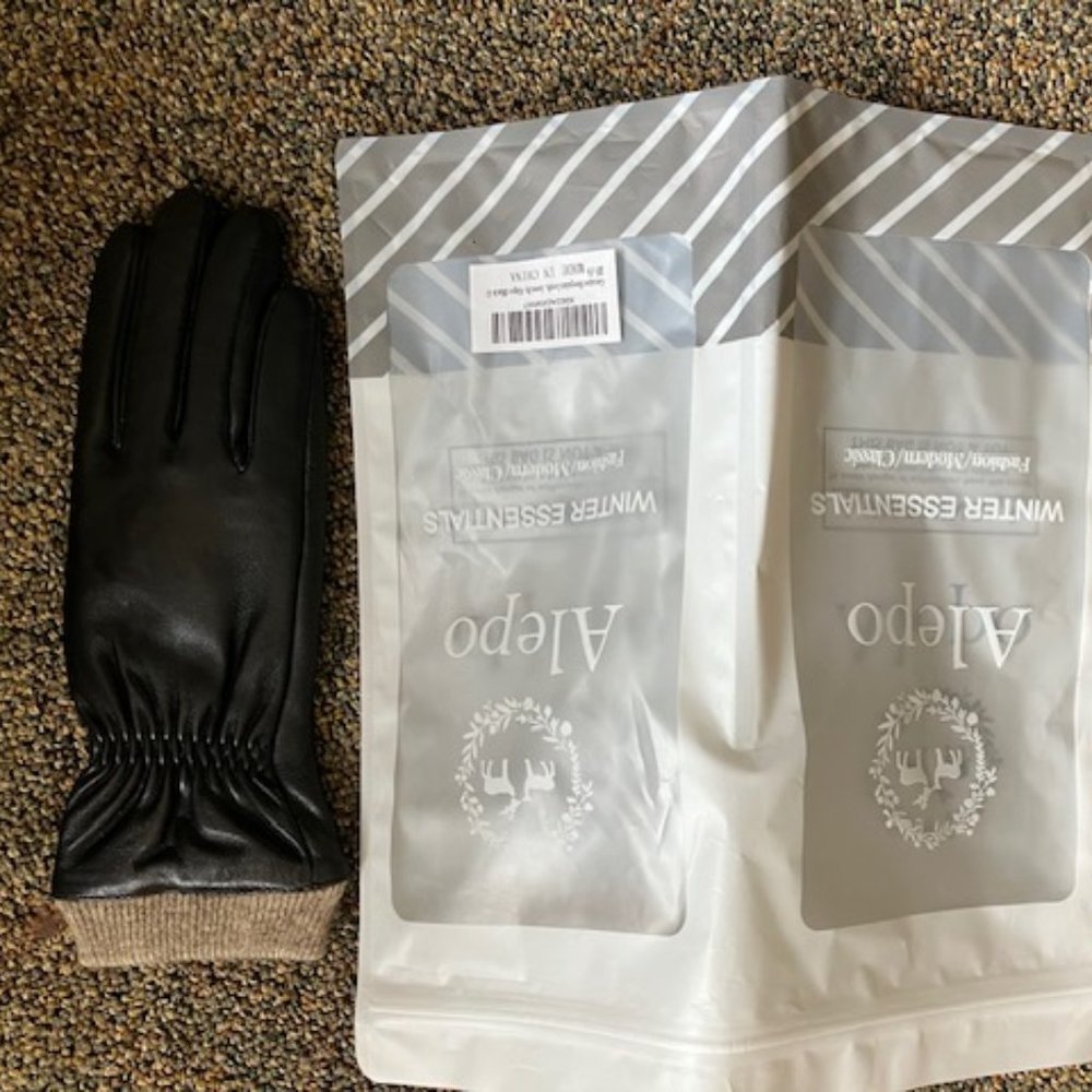 Sheepskin Black Leather Gloves